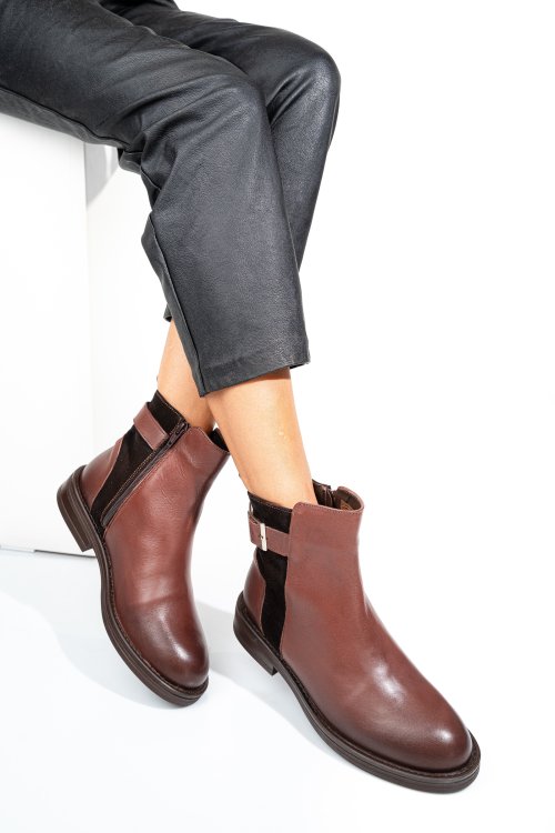 Barna természetes bőr bakancs 2s7h42838np/sp