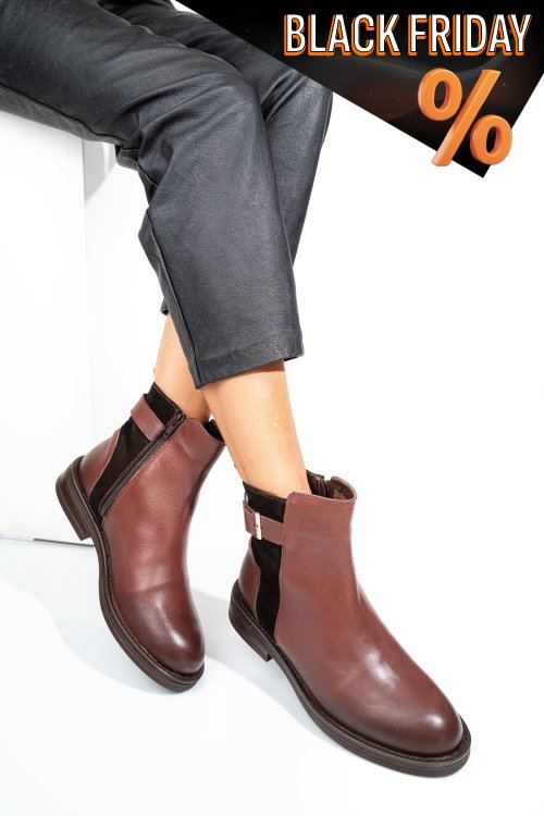 Barna természetes bőr bakancs 2s7h42838np/sp