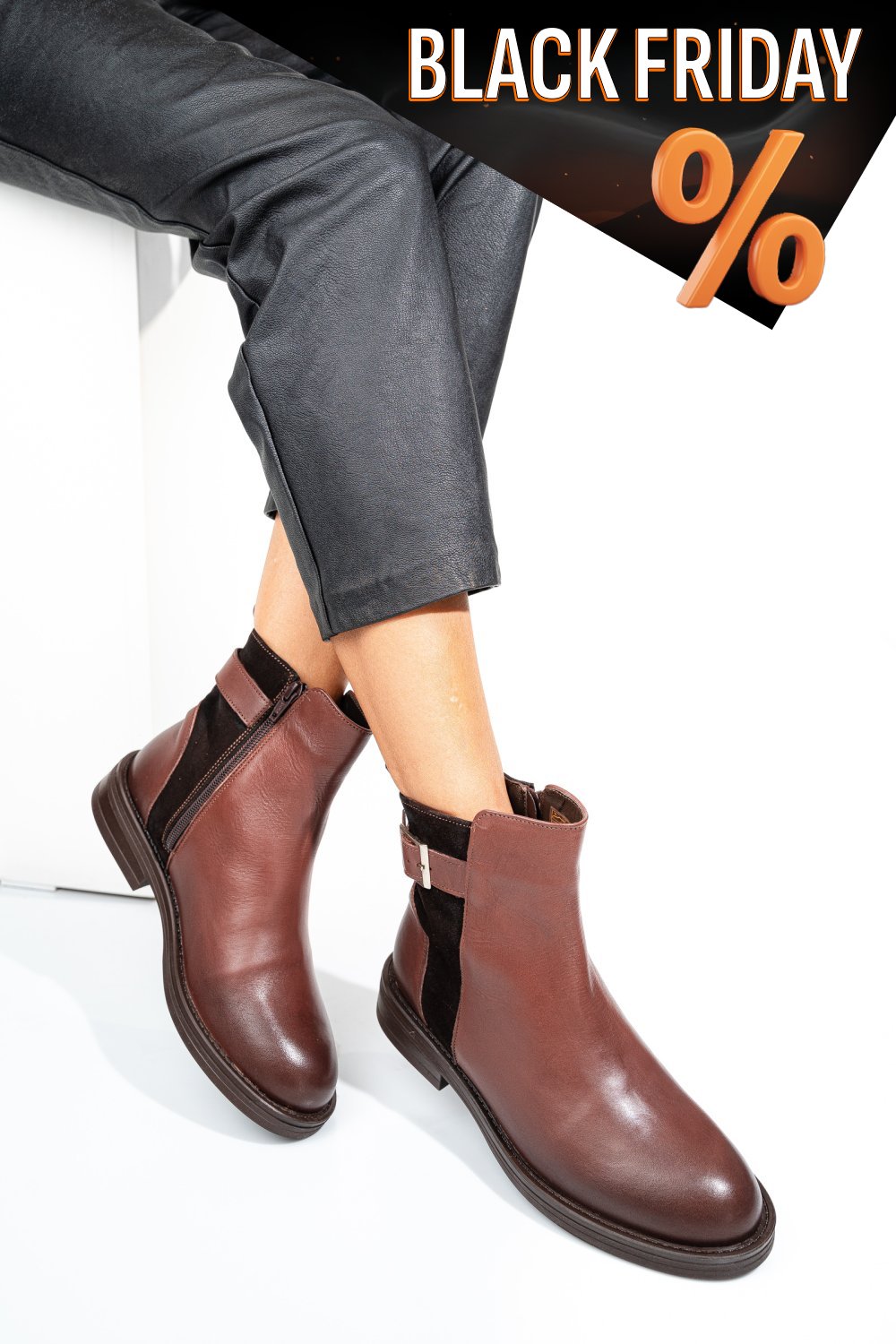 Barna természetes bőr bakancs 2s7h42838np/sp