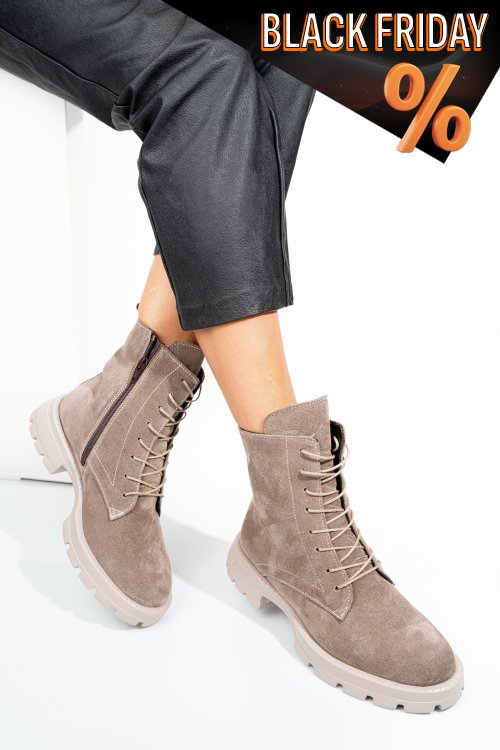 Bézs fordított bőr bakancs 2s7h42801sp