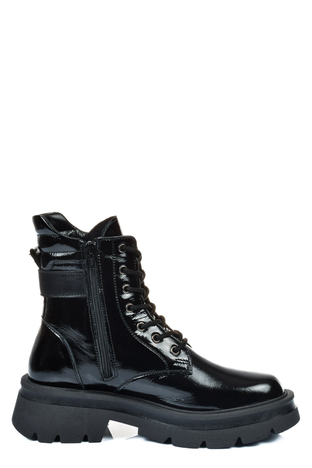 Fekete természetes lakkozott bőr bakancs 2s7h42821npk