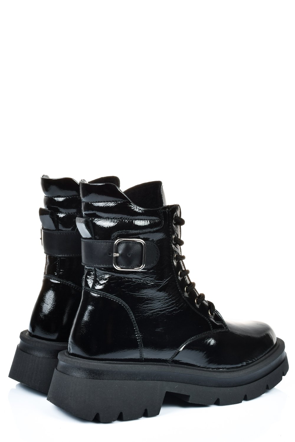 Fekete természetes lakkozott bőr bakancs 2s7h42821npk