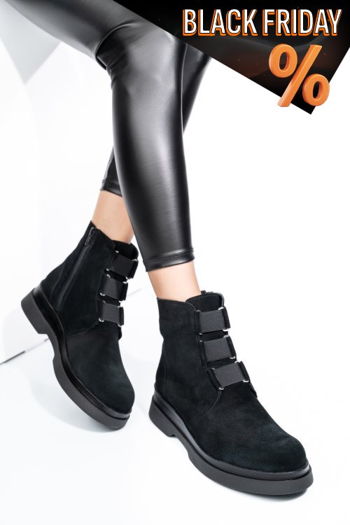 Fekete fordított bőr bakancs 2s7h42816sp