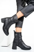 Fekete természetes bőr bokacsizma 2s7h42811np