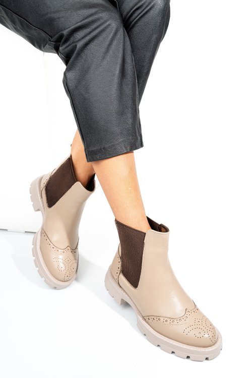 Bézs természetes bőr bakancs 2s7h42802np