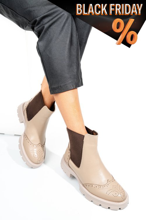 Bézs természetes bőr bakancs 2s7h42802np