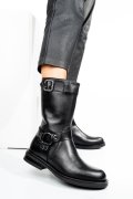 Fekete természetes bőr csizma 2s7h42832np