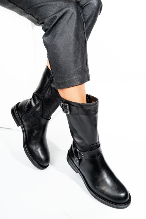 Fekete természetes bőr csizma 2s7h42832np