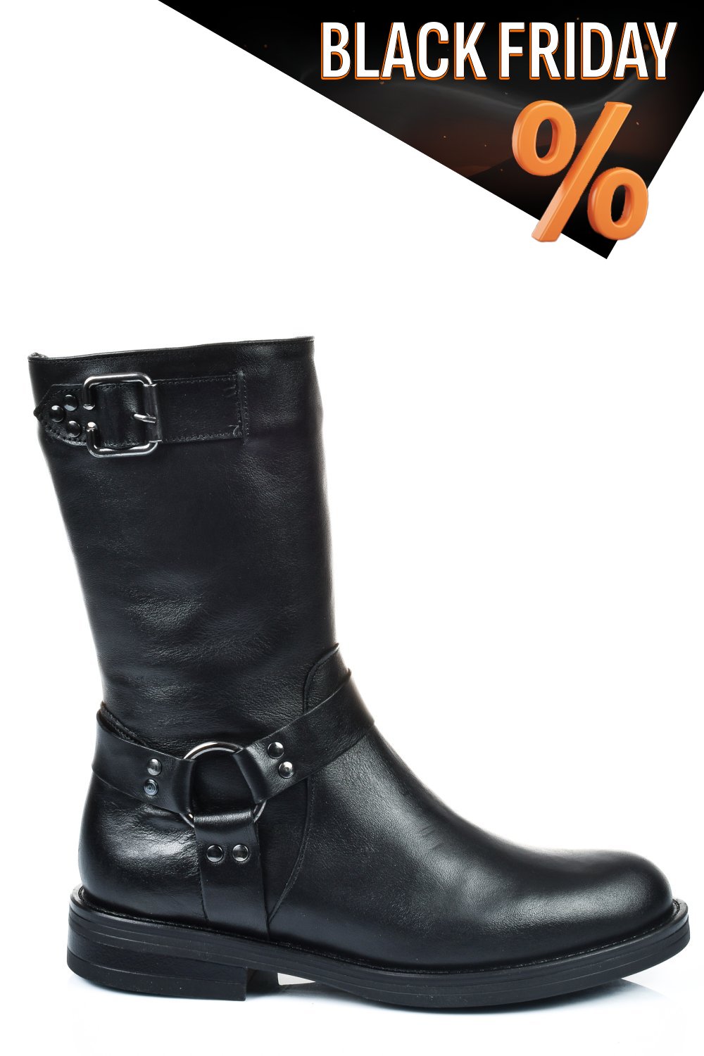 Fekete természetes bőr csizma 2s7h42832np