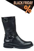 Fekete természetes bőr csizma 2s7h42832np