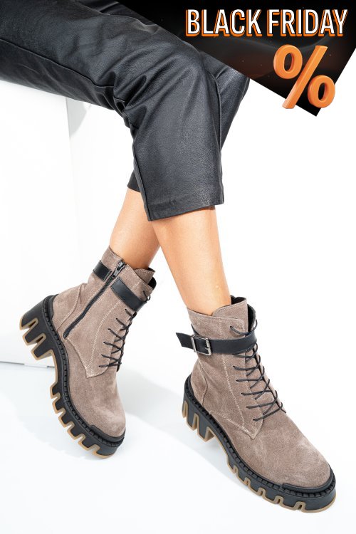 Bézs fordított bőr bakancs 2s7h42818sp