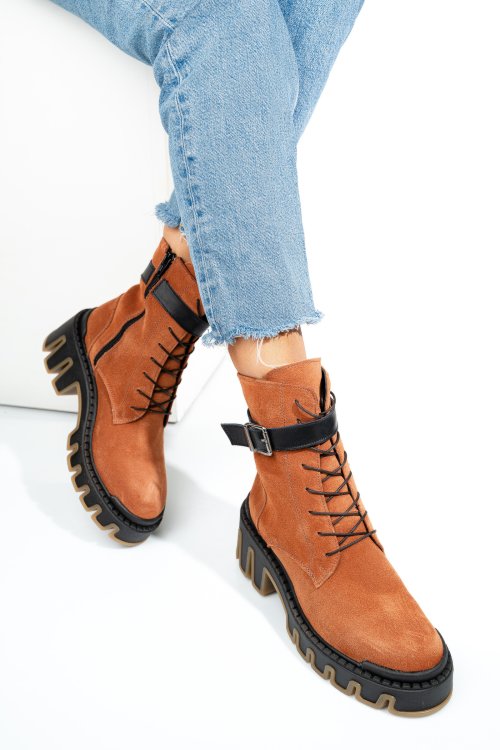 Barna fordított bőr bakancs 2s7h42818sp