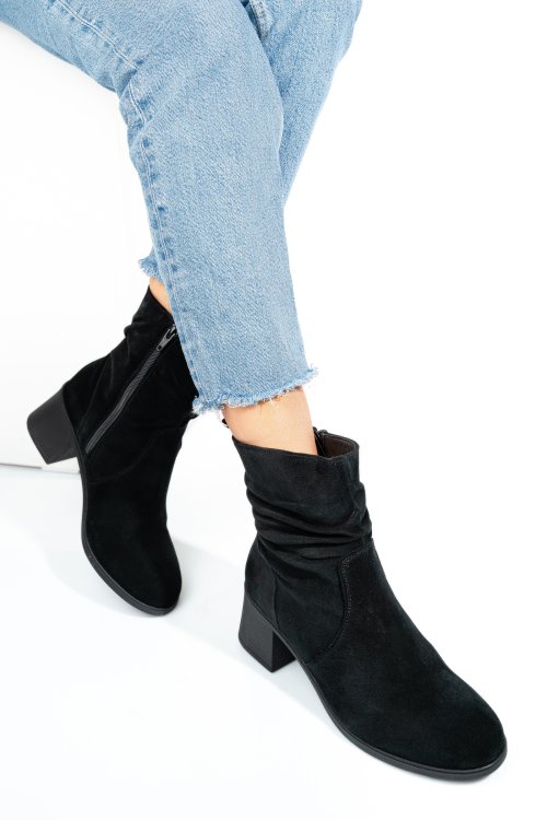 Fekete fordított bőr bokacsizma 2s7h42811sp