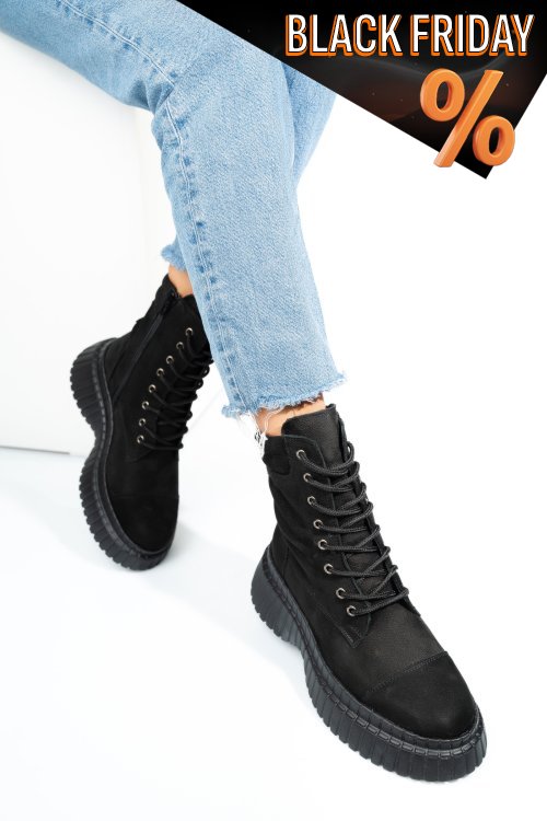 Fekete természetes bőr bakancs 2s7h42805nbk