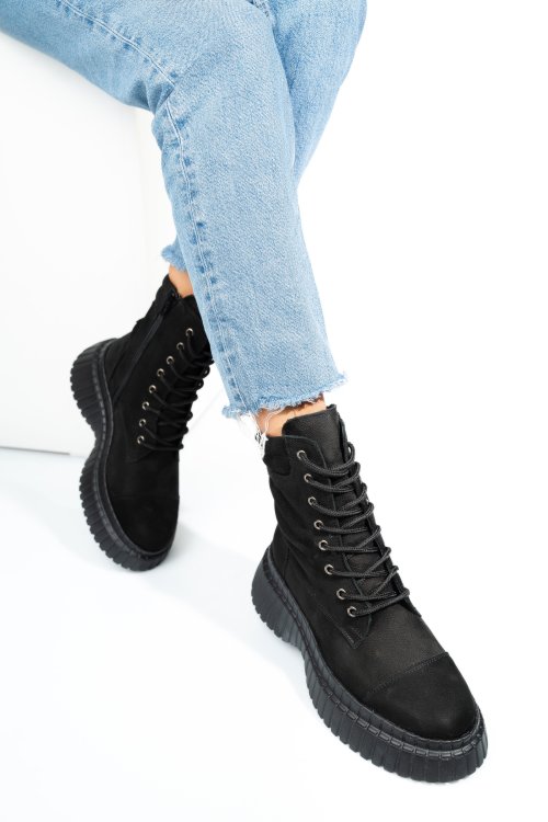 Fekete természetes bőr bakancs 2s7h42805nbk