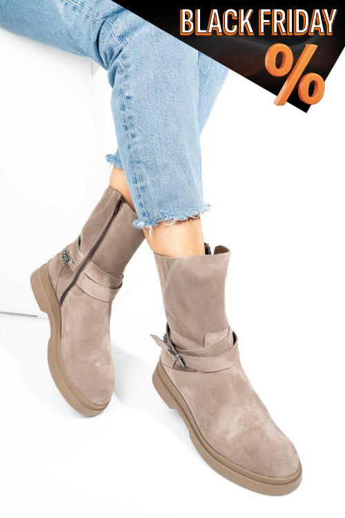 Bézs fordított bőr bakancs 2s7h42817sp