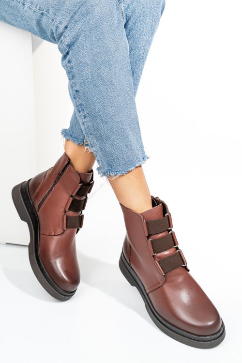 Barna természetes bőr bakancs 2s7h42816np