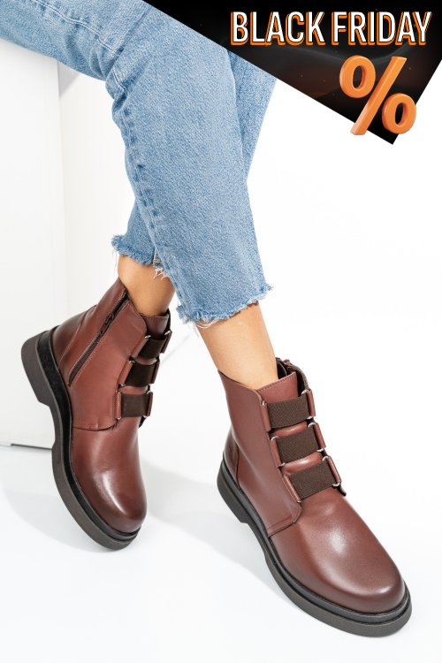 Barna természetes bőr bakancs 2s7h42816np