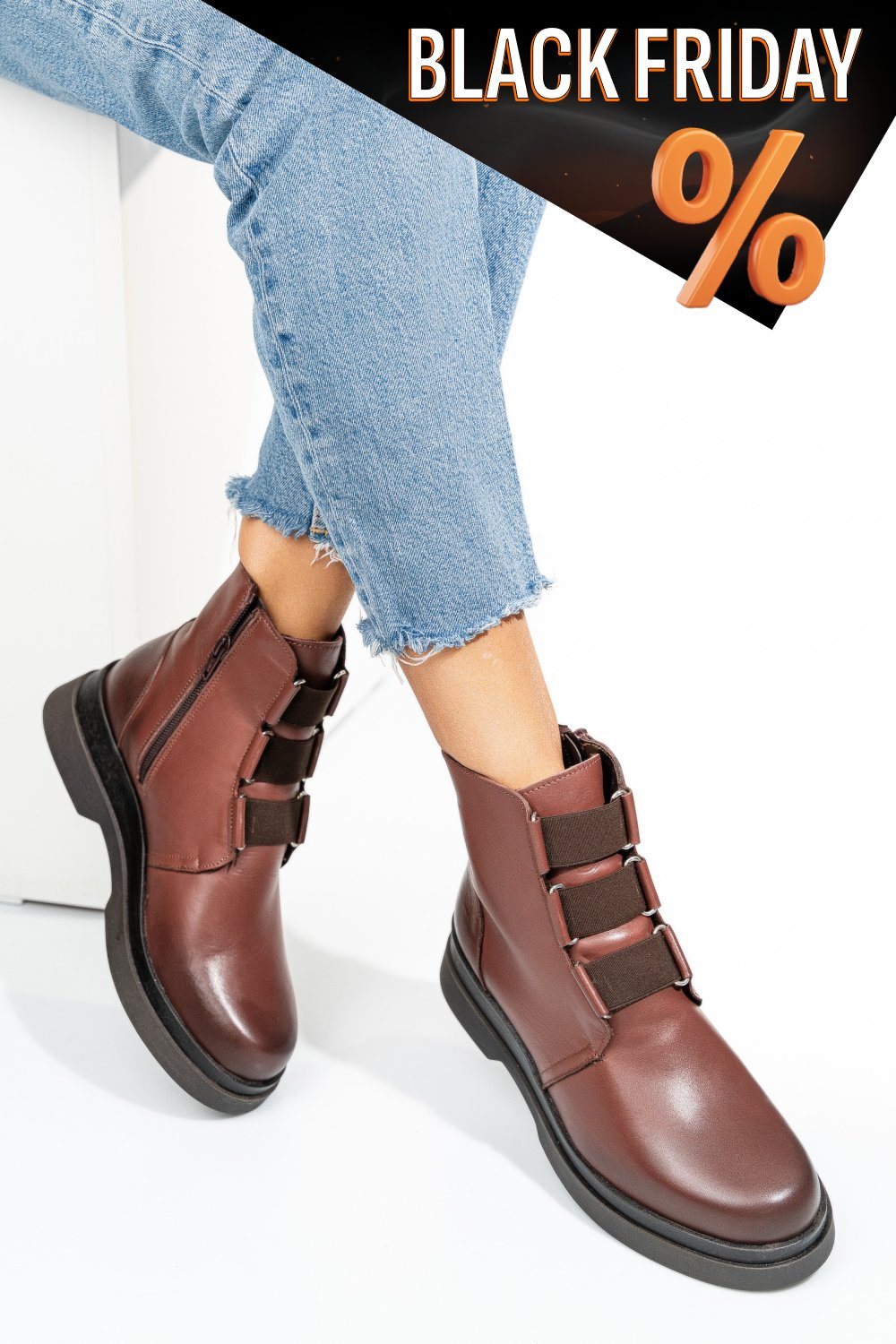 Barna természetes bőr bakancs 2s7h42816np