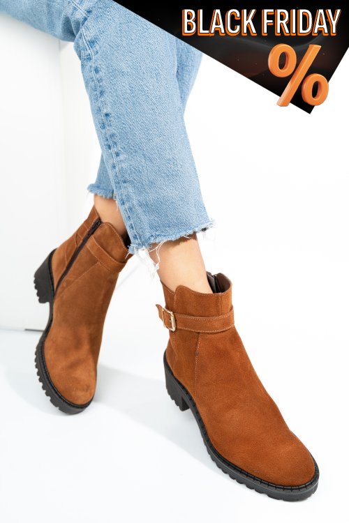 Barna fordított bőr bakancs 1s7h537