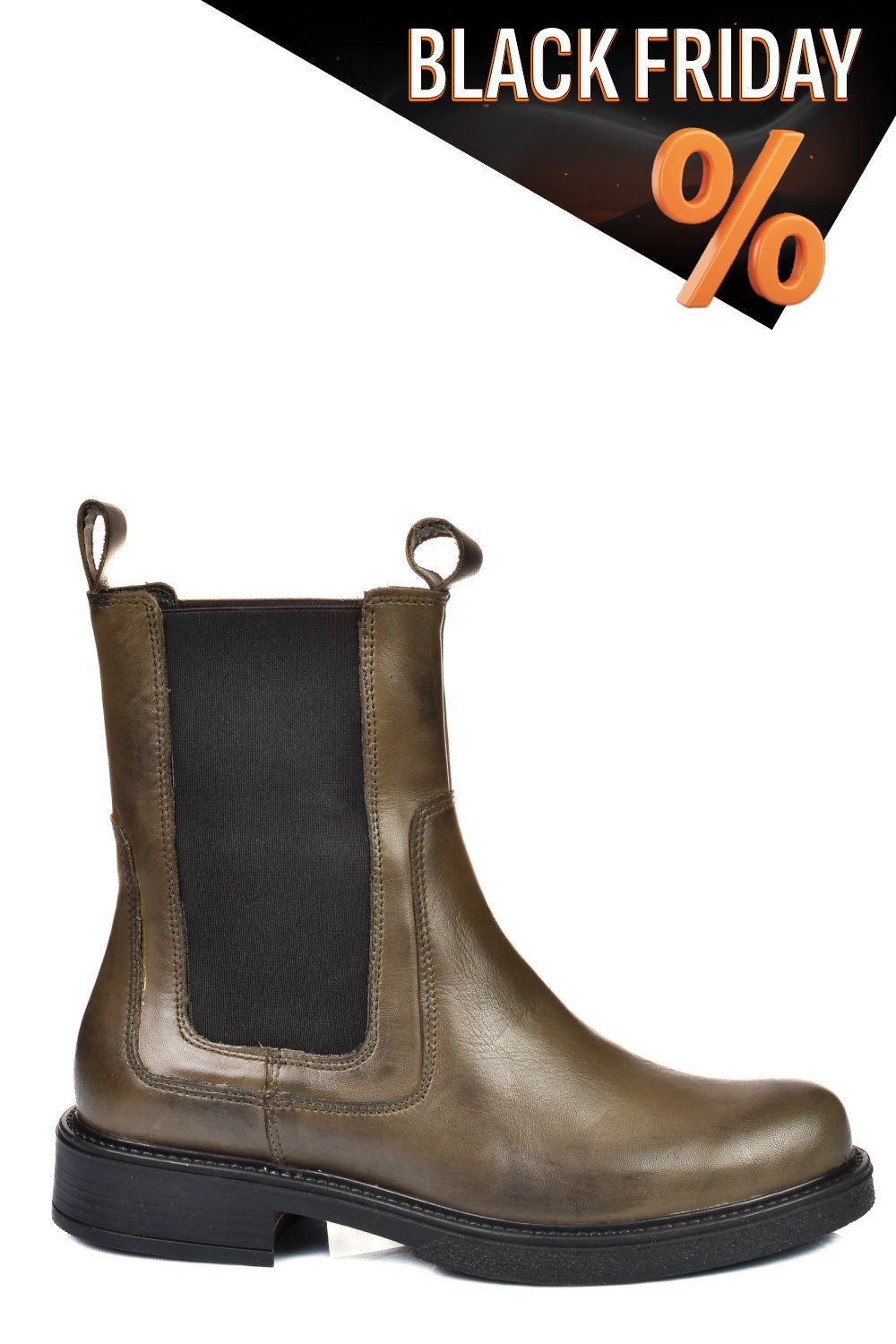 Khaki természetes bőr bakancs 7s7h627