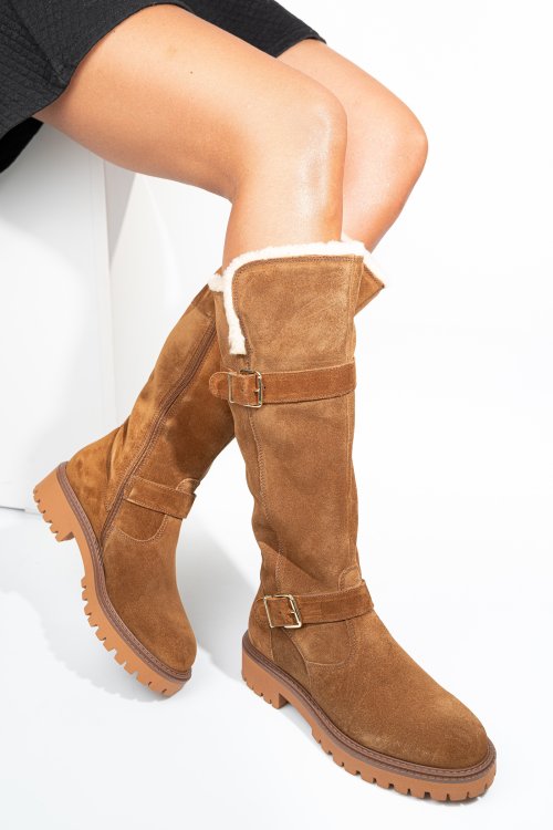 Barna fordított bőr csizma 1s7h2270648