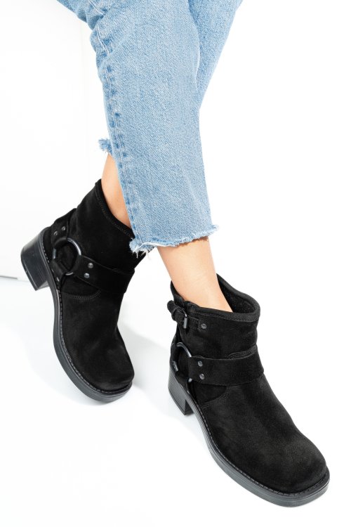 Fekete fordított bőr bakancs 0s7h6basilea