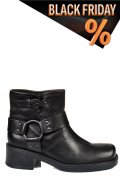 Fekete természetes bőr bakancs 0s7h6-01basilea