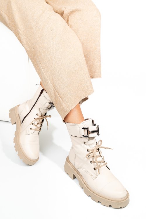 Bézs természetes bőr bakancs 2s7h42803nppr