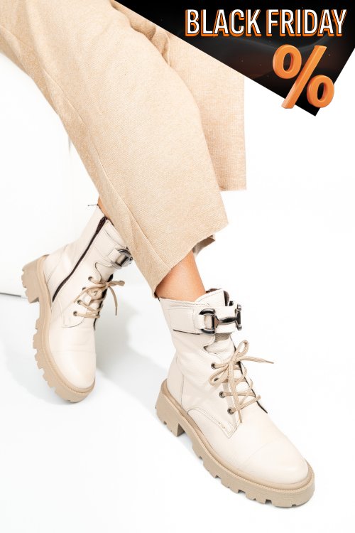 Bézs természetes bőr bakancs 2s7h42803nppr