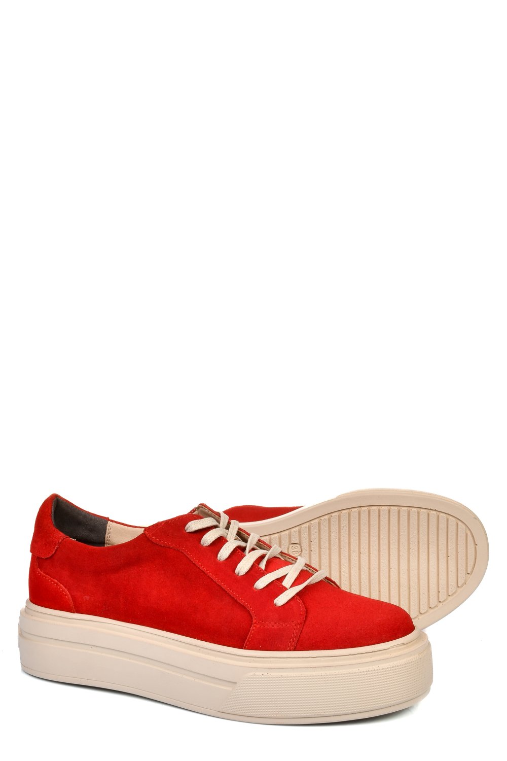 Piros fordított bőr sport cipők 3s7h001