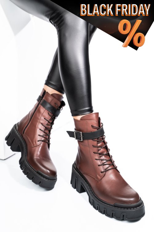 Barna természetes bőr bakancs 2s7h42818np