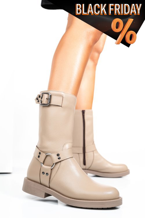 Bézs természetes bőr csizma 2s7h42832np