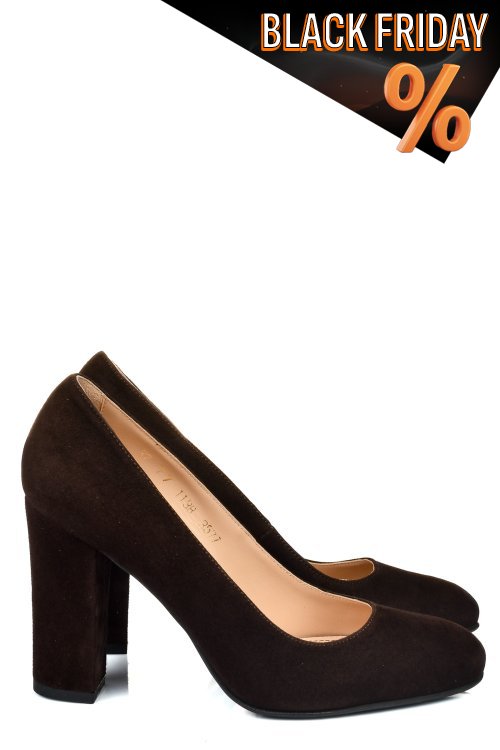 Barna fordított bőr magassarkú cipők 3s7h577