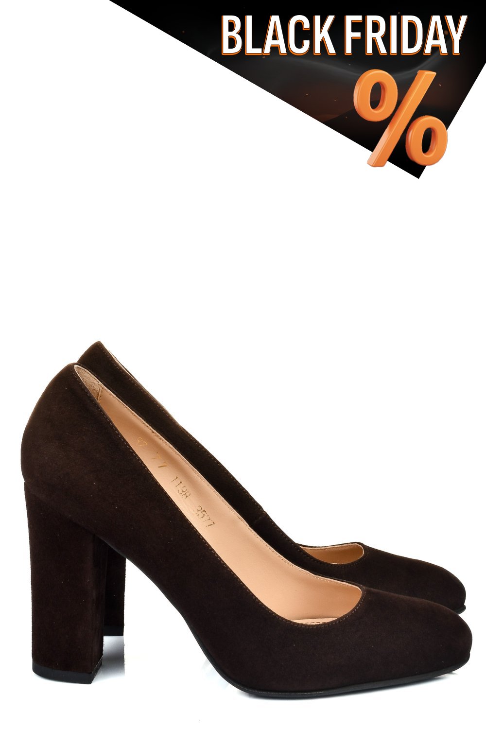 Barna fordított bőr magassarkú cipők 3s7h577