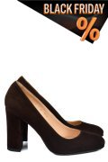 Barna fordított bőr magassarkú cipők 3s7h577