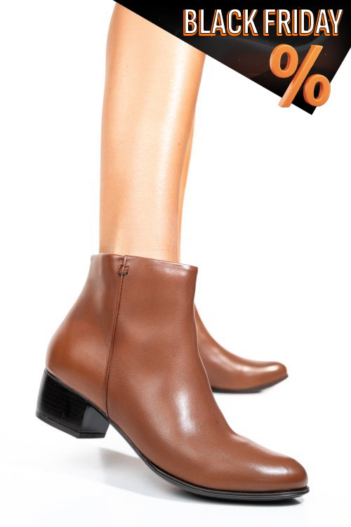 Barna természetes bőr bokacsizma as7h30664