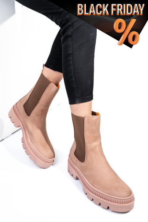 Bézs fordított bőr bakancs ws7hh-438h01