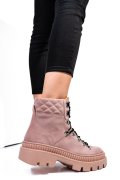 Rózsaszín fordított bőr bakancs ws7hh-438h07