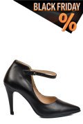 Fekete természetes bőr magassarkú cipők 5s7h905
