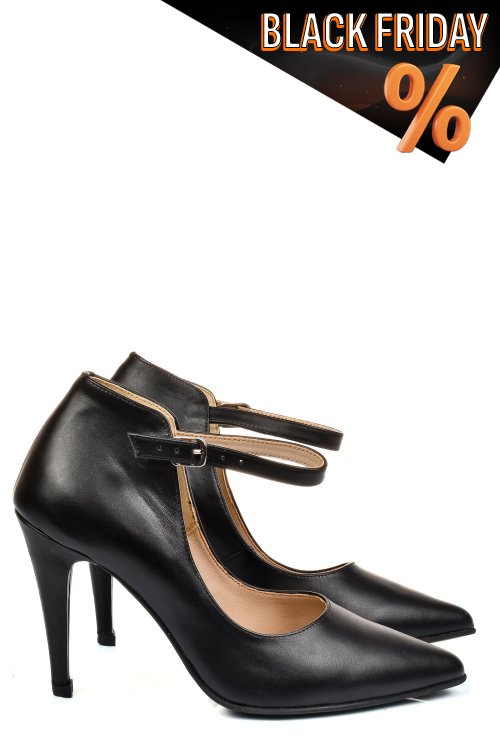 Fekete természetes bőr magassarkú cipők 5s7h905