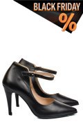 Fekete természetes bőr magassarkú cipők 5s7h905