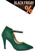 Zöld fordított bőr magassarkú cipők 5s7h905