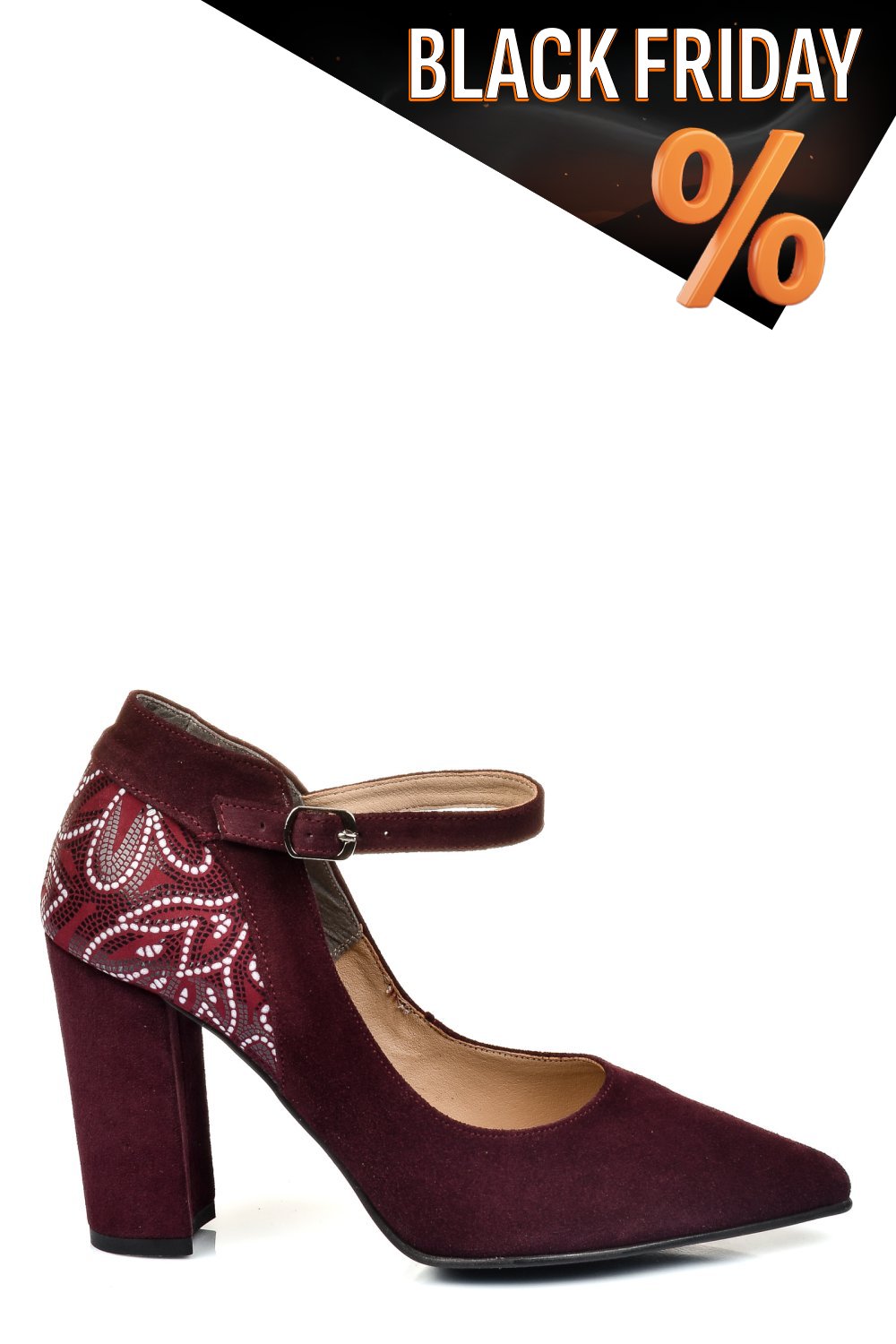 Bordó fordított bőr magassarkú cipők 5s7h909