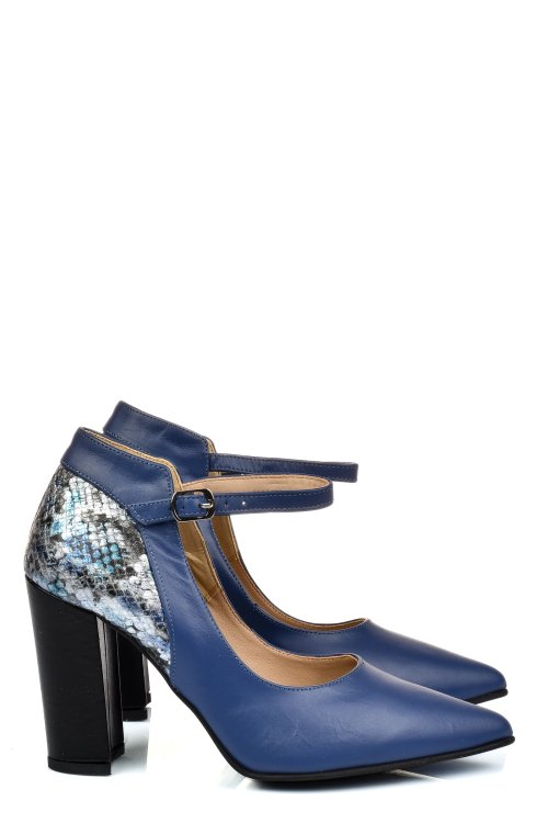 Kék természetes bőr magassarkú cipők 5s7h909