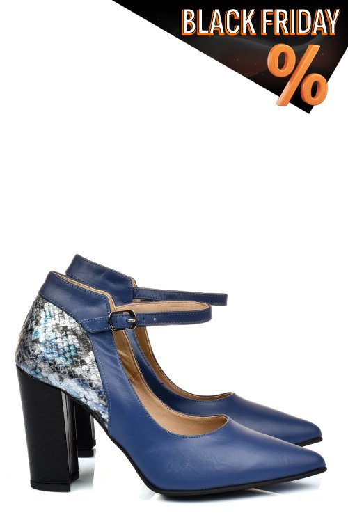 Kék természetes bőr magassarkú cipők 5s7h909