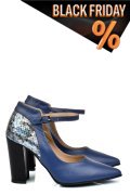 Kék természetes bőr magassarkú cipők 5s7h909
