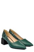 Zöld természetes bőr magassarkú cipők 5s7h460