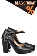 Fekete természetes bőr magassarkú cipők 5s7h909