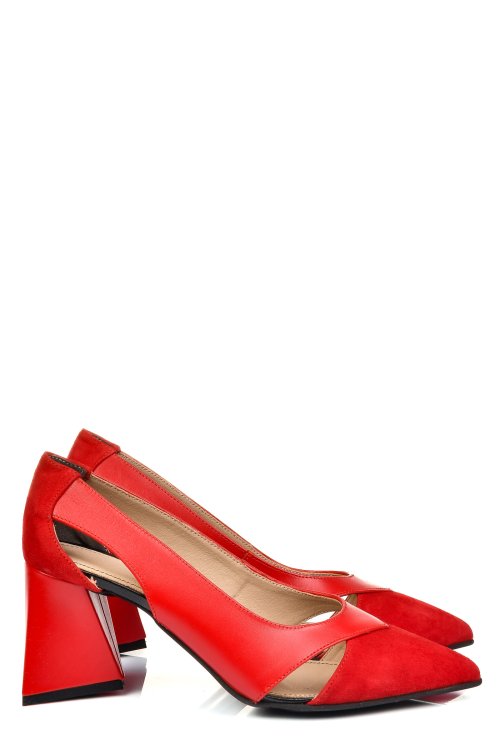 Piros természetes bőr magassarkú cipők 5s7h700b